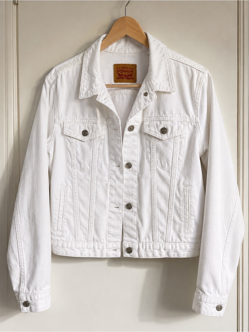 Levi's White Denim Trucker Jacket - Women's Classic Fit